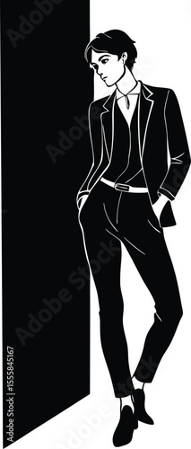 Modern Silhouette of a Stylish Business Professional