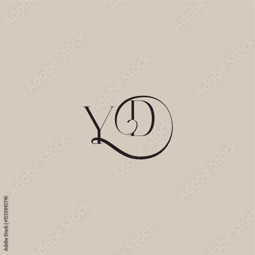 YD letter elegant and luxury style dinamyc curvy initial concept monogram wedding logo