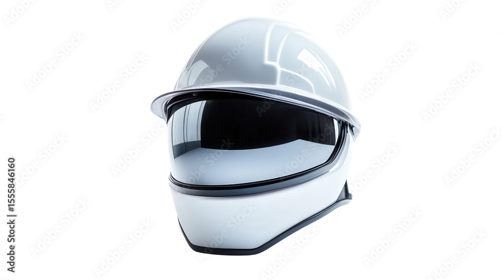 Fototapeta premium Smart construction helmet with visor, Transparent background, PNG file