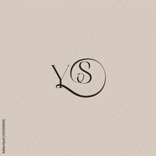 YS letter elegant and luxury style dinamyc curvy initial concept monogram wedding logo
