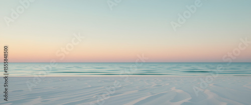 Pastel Pink Sunset and Blue Ocean Breeze by the Beach

