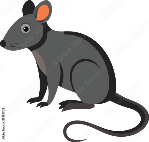 Cute Vector cartoon rat illustration