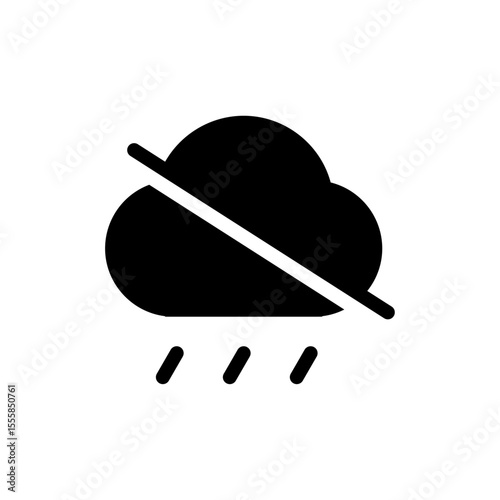No Rain cloud icon for weather applications, precipitation forecasts, seasonal alerts, and climate awareness designs.