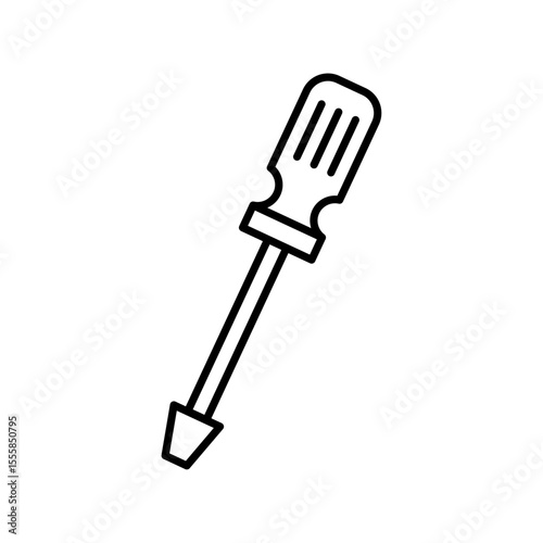 Screwdriver icon representing repair, maintenance, mechanical work, construction, and tool use in home or industrial settings.