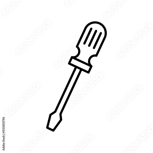 Screwdriver icon representing repair, maintenance, mechanical work, construction, and tool use in home or industrial settings.