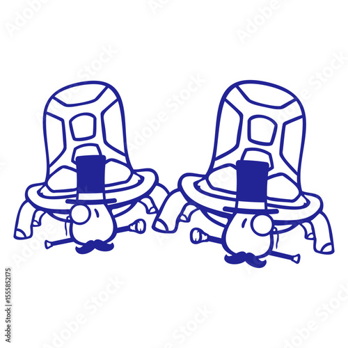 2 Mr. Tortoise Sir Gentlemen Rich Top Hat Monocle Isolated Vector Graphic Design Illustration
