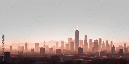 Panel kuchenny z motywem Abstract grayscale and muted orange-brown cityscape skyline vector illustration,  shades,  skyline