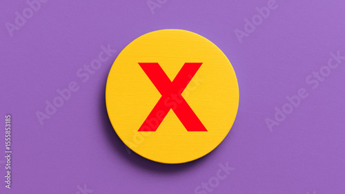 Bold red X mark centered on a vivid purple background, symbolizing business rejection, error warning, denied request, or negative feedback visuals for modern corporate presentations and workplace repo Free Download Bold red X mark centered on a vivid purple background, symbolizing business rejection, error warning, denied request, or negative feedback visuals for modern corporate presentations and workplace repo - GFXLoad