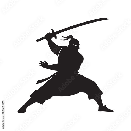 Samurai Warrior With Katana Silhouette