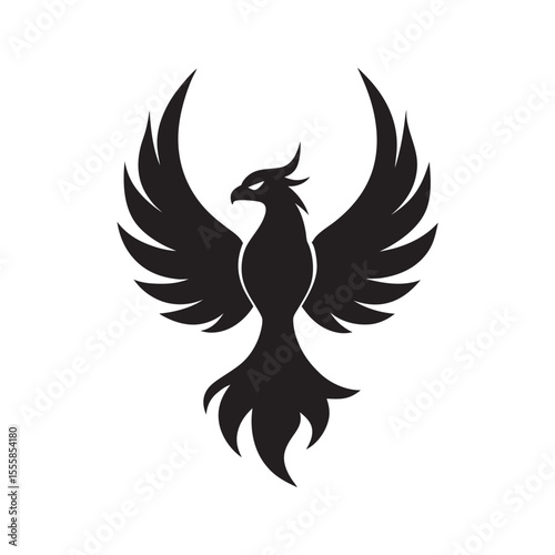 Phoenix Rising Flame Silhouette Art