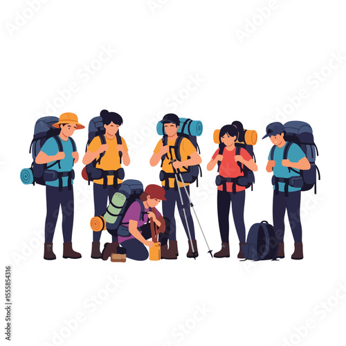 Vector of a group of climbers. Suitable for adventure travel and climbing brochures or websites