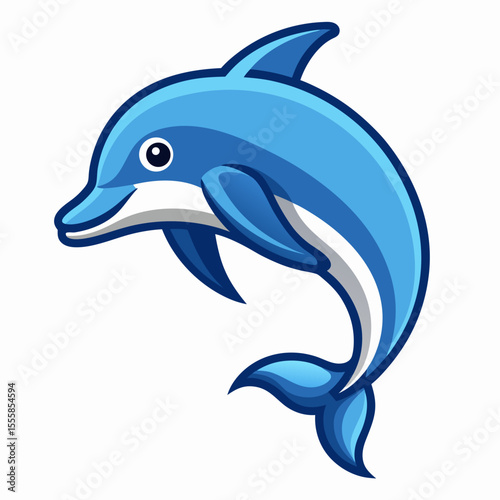Dolphin jumping on white background