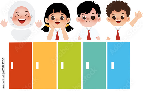 Happy kids in school