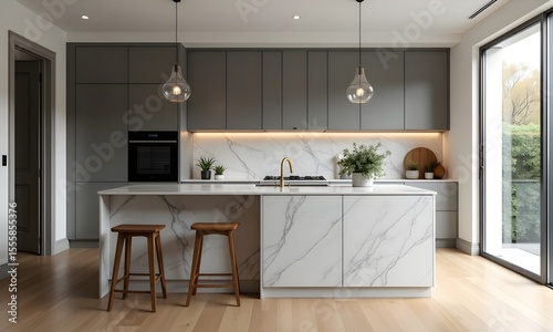 Interior Scene of a Contemporary Modern Kitchen