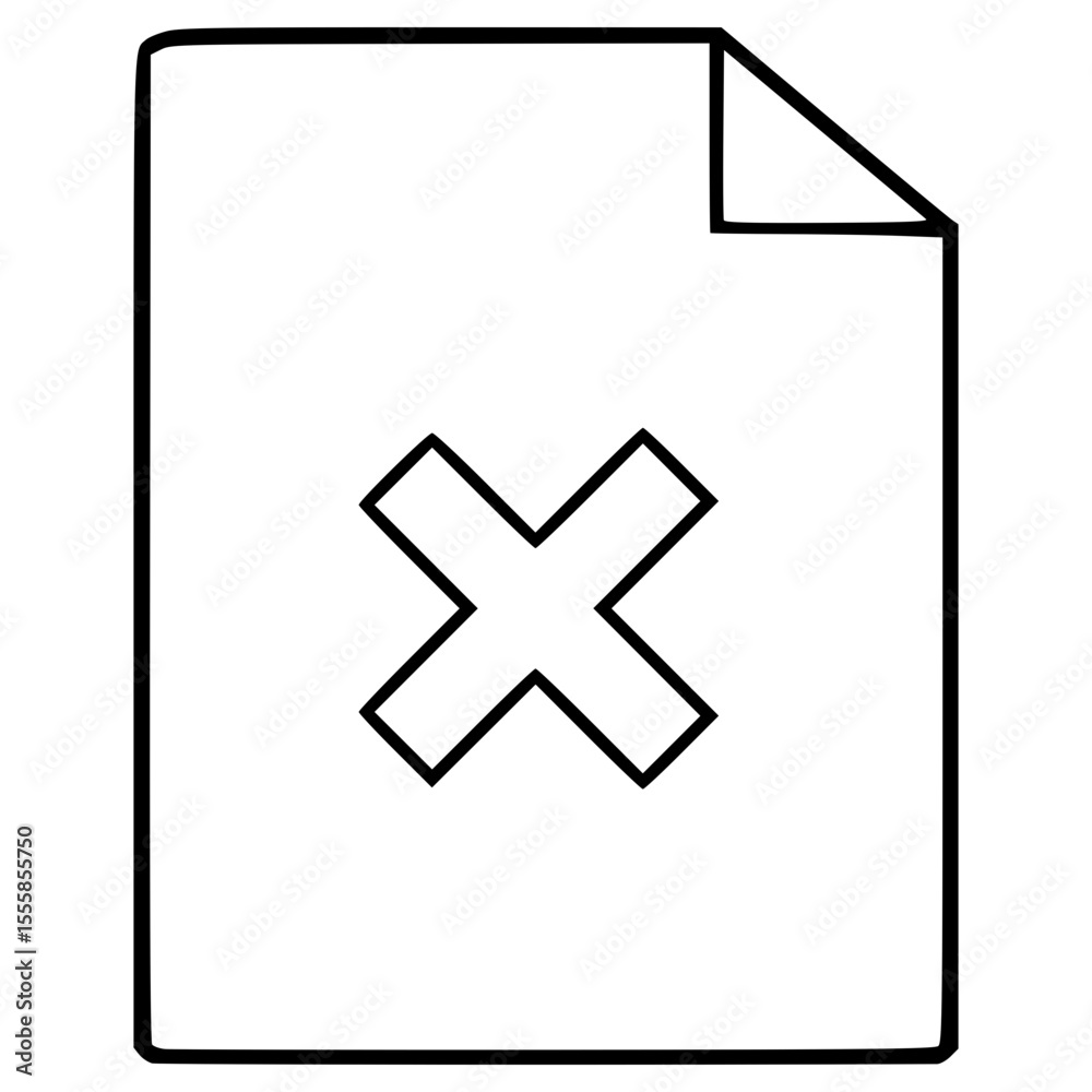 Fototapeta premium delete page icon illustration hand drawn outline vector