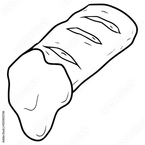 sausage roll with sauce illustration outline vector	
