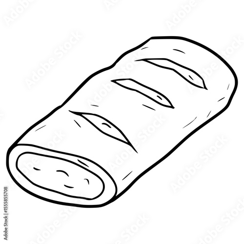 sausage roll illustration outline vector	
