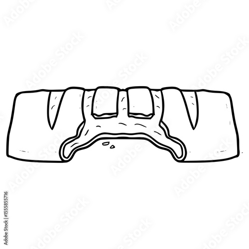 sausage roll bite illustration outline vector