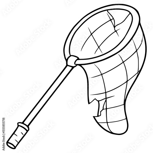 broken bug net illustration outlines isolated vector	
