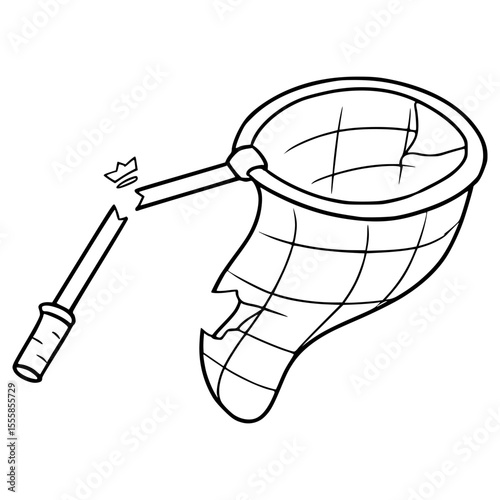 broken bug net illustration outlines isolated vector	
