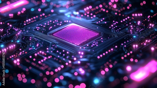 Futuristic Neural Network Circuit Pattern
