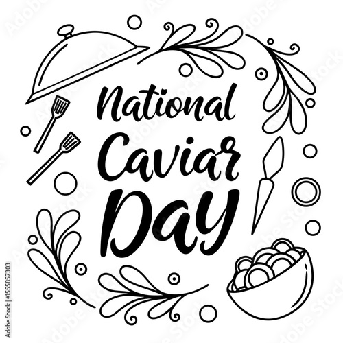 NATIONAL CAVIAR DAY vector illustration