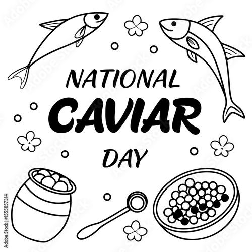 NATIONAL CAVIAR DAY vector illustration