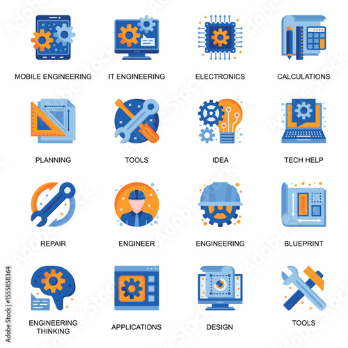 Colorful Icon Sheet | Flat Vector Icons for Web & UI Design

