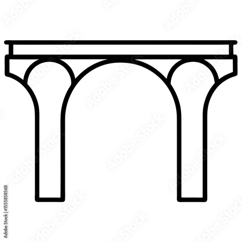 roman aqueduct arch on white background