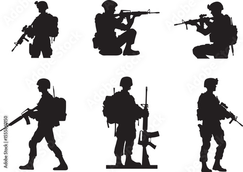 Soldier silhouettes representing defense duty and military commitment
