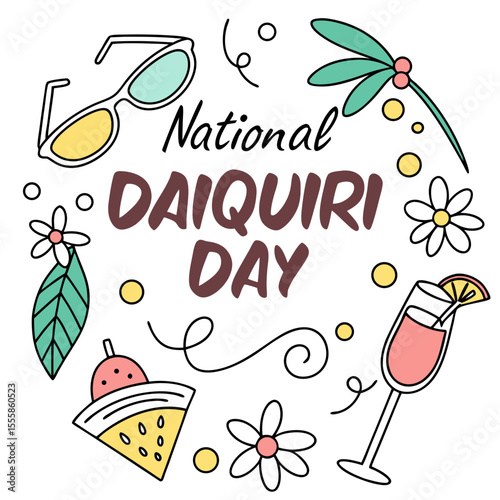 NATIONAL DAIQUIRI DAY vector illustration