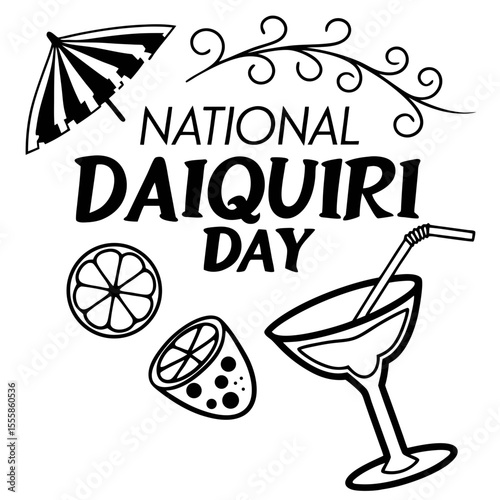 NATIONAL DAIQUIRI DAY vector illustration