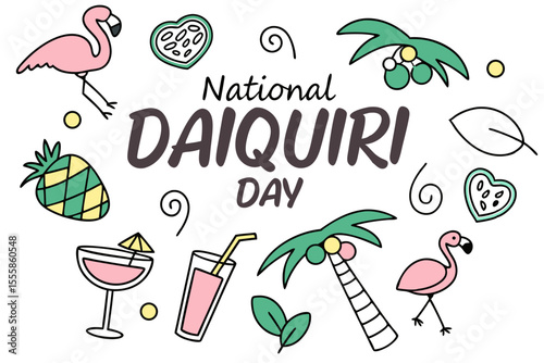 NATIONAL DAIQUIRI DAY vector illustration