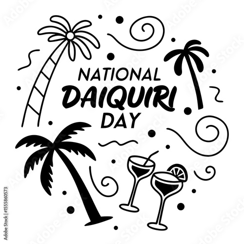 NATIONAL DAIQUIRI DAY vector illustration