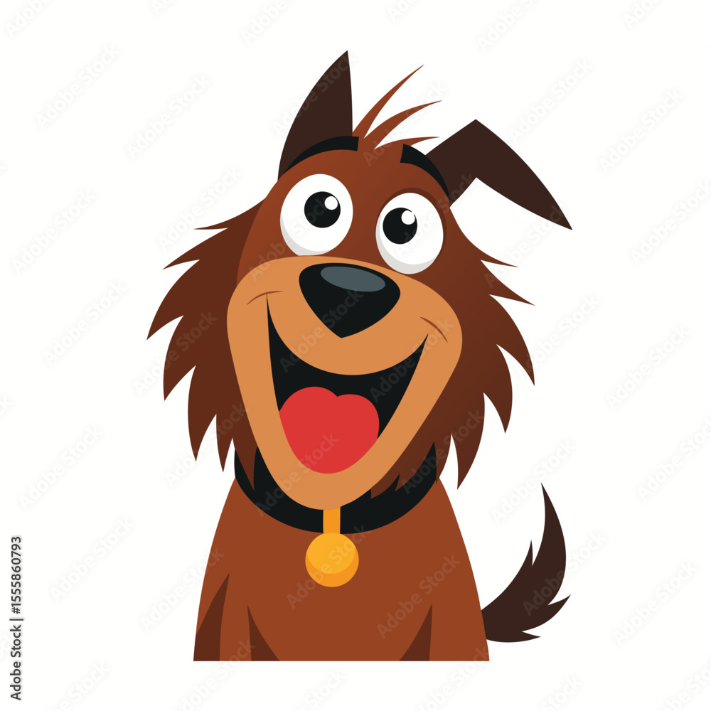 Obraz premium happy cute little dog colorful icon isolated on white background