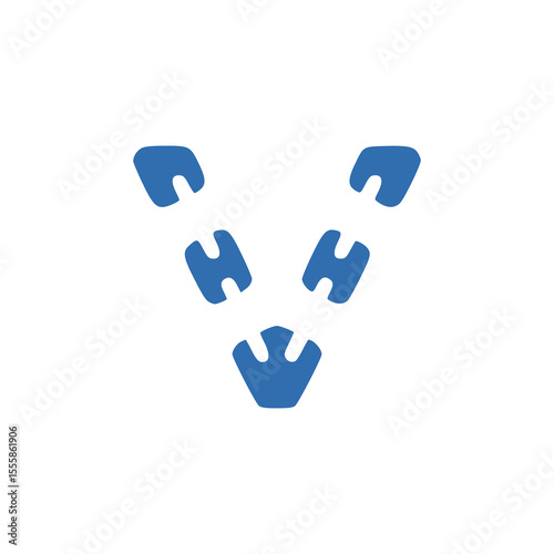 letter V blockchain cryptocurrency company logo vector illustration template design