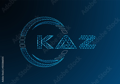 KAZ low poly letter logo vector design. KAZ lower poly logo design. Low poly logo.