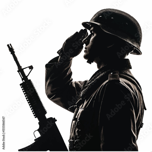 soldier with rifle vector silhouette