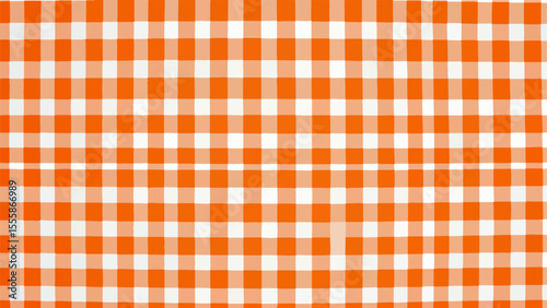 Orange gingham fabric