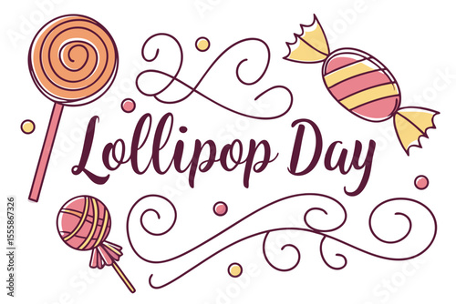 NATIONAL LOLLIPOP DAY vector illustration