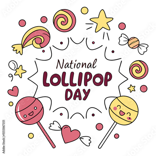 NATIONAL LOLLIPOP DAY vector illustration