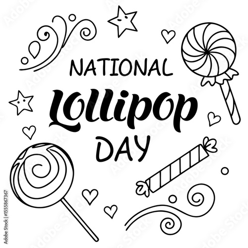 NATIONAL LOLLIPOP DAY vector illustration