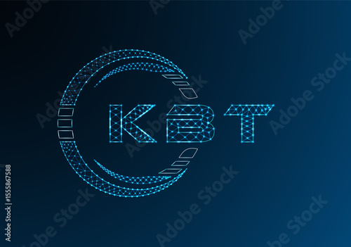 KBT low poly letter logo vector design. KBT lower poly logo design. Low poly logo.