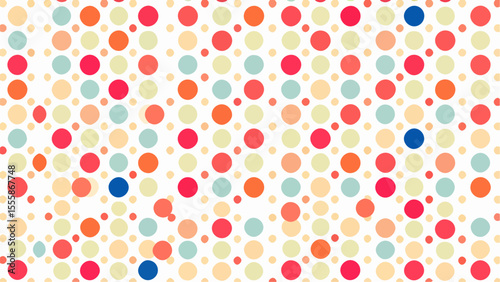Cuadro en lienzo Multi color polka dot pattern background, colorful seamless polka dot patter