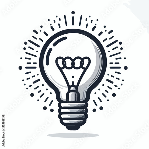 vector image of a light bulb on a white background