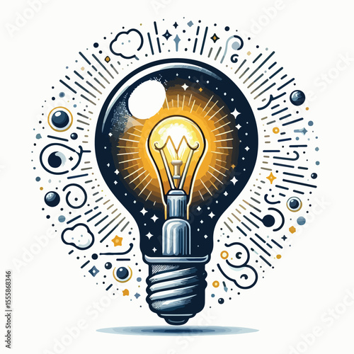vector image of a light bulb on a white background
