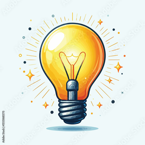 vector image of a light bulb on a white background