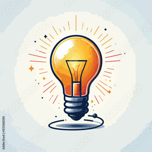vector image of a light bulb on a white background
