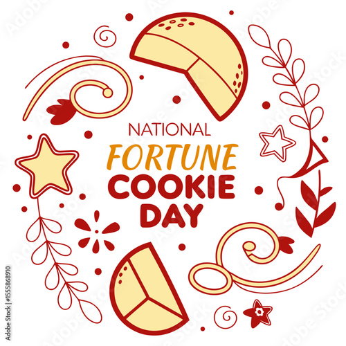 NATIONAL FORTUNE COOKIE DAY vector illustration