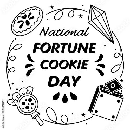 NATIONAL FORTUNE COOKIE DAY vector illustration